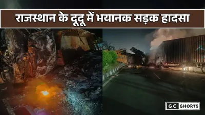 Rajasthan : के दूदू में भीषण सड़क हादसा  ट्रेलर से टकराकर बिस्किट से भरा ट्रक बना आग का गोला और चालक की जलकर मौत