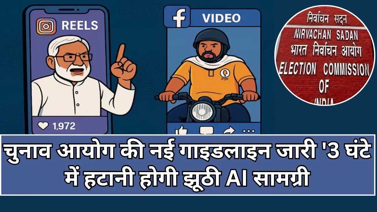 Election Commission: चुनाव आयोग का सख्त आदेश 3 घंटे के अंदर हटानी होगी झूठी AI सामग्री