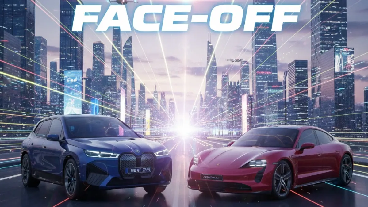 BMW iX 2025 vs Porsche Taycan बिजली की रफ्तार में लग्जरी का असली राजा कौन