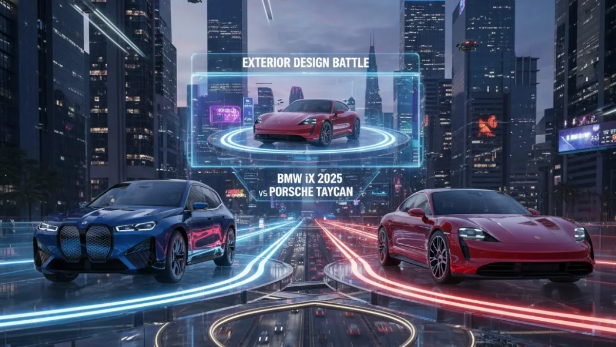 BMW iX 2025 vs Porsche Taycan बिजली की रफ्तार में लग्जरी का असली राजा कौन
